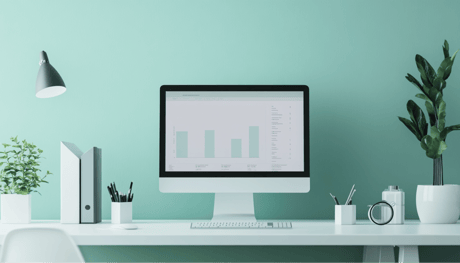 Desktop with a clean dashboard design